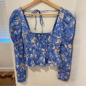 WAYF Floral Coquette Top